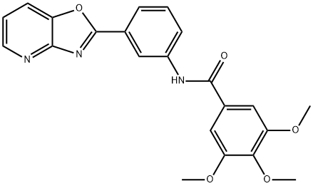3,4,5-三甲氧基-N-(3-(恶唑并[4,5-B]吡啶-2-基)苯基)苯甲酰胺 结构式