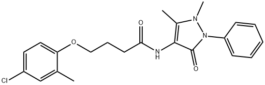 4-(4-chloro-2-methylphenoxy)-N-(1,5-dimethyl-3-oxo-2-phenylpyrazol-4-yl)butanamide 结构式