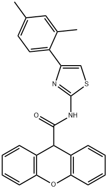 N-[4-(2,4-dimethylphenyl)-1,3-thiazol-2-yl]-9H-xanthene-9-carboxamide 结构式