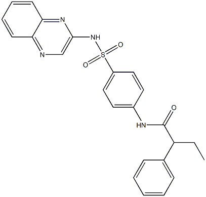 2-phenyl-N-[4-(quinoxalin-2-ylsulfamoyl)phenyl]butanamide 结构式