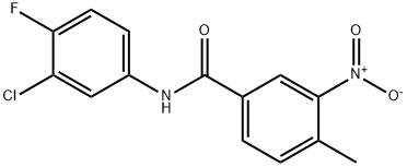 N-(3-chloro-4-fluorophenyl)-4-methyl-3-nitrobenzamide 结构式