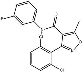 3-(2,6-dichlorophenyl)-N-(3-fluorophenyl)-5-methyl-1,2-oxazole-4-carboxamide 结构式