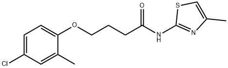 4-(4-chloro-2-methylphenoxy)-N-(4-methyl-1,3-thiazol-2-yl)butanamide 结构式