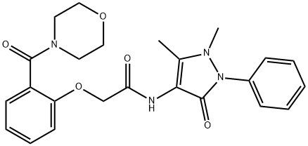 N-(1,5-dimethyl-3-oxo-2-phenylpyrazol-4-yl)-2-[2-(morpholine-4-carbonyl)phenoxy]acetamide 结构式