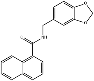 N-(1,3-benzodioxol-5-ylmethyl)naphthalene-1-carboxamide 结构式