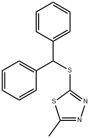 2-benzhydrylsulfanyl-5-methyl-1,3,4-thiadiazole 结构式