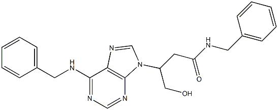 N-benzyl-3-[6-(benzylamino)purin-9-yl]-4-hydroxybutanamide 结构式