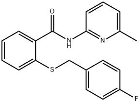 2-[(4-fluorophenyl)methylsulfanyl]-N-(6-methylpyridin-2-yl)benzamide 结构式