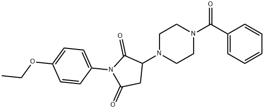 3-(4-苯甲酰基哌嗪-1-基)-1-(4-乙氧基苯基)吡咯烷-2,5-二酮 结构式