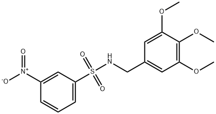 3-nitro-N-[(3,4,5-trimethoxyphenyl)methyl]benzenesulfonamide 结构式