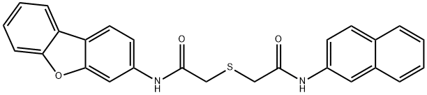 2-[2-(dibenzofuran-3-ylamino)-2-oxoethyl]sulfanyl-N-naphthalen-2-ylacetamide 结构式