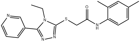 N-(2,4-dimethylphenyl)-2-[(4-ethyl-5-pyridin-3-yl-1,2,4-triazol-3-yl)sulfanyl]acetamide 结构式