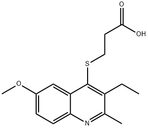 3-(3-ethyl-6-methoxy-2-methylquinolin-4-yl)sulfanylpropanoic acid 结构式