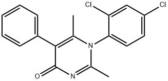 1-(2,4-dichlorophenyl)-2,6-dimethyl-5-phenylpyrimidin-4-one 结构式