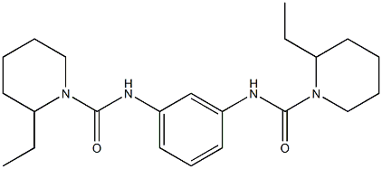 2-ethyl-N-[3-[(2-ethylpiperidine-1-carbonyl)amino]phenyl]piperidine-1-carboxamide 结构式