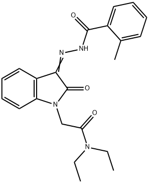 N-[(E)-[1-[2-(diethylamino)-2-oxoethyl]-2-oxoindol-3-ylidene]amino]-2-methylbenzamide 结构式