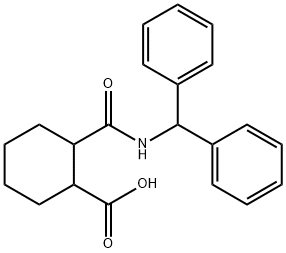 2-(benzhydrylcarbamoyl)cyclohexane-1-carboxylic acid 结构式