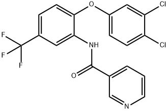 N-[2-(3,4-dichlorophenoxy)-5-(trifluoromethyl)phenyl]pyridine-3-carboxamide 结构式