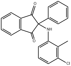 2-(3-chloro-2-methylanilino)-2-phenylindene-1,3-dione 结构式