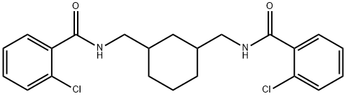 2-chloro-N-[[3-[[(2-chlorobenzoyl)amino]methyl]cyclohexyl]methyl]benzamide 结构式