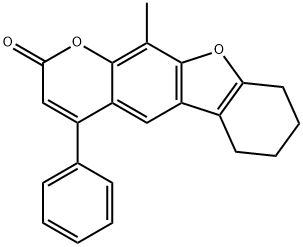 11-methyl-4-phenyl-6,7,8,9-tetrahydro-[1]benzofuro[3,2-g]chromen-2-one 结构式