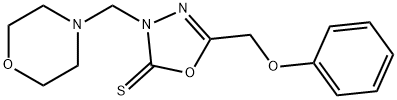 3-(morpholin-4-ylmethyl)-5-(phenoxymethyl)-1,3,4-oxadiazole-2-thione 结构式