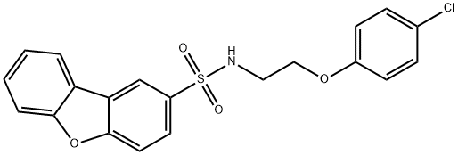 N-[2-(4-chlorophenoxy)ethyl]dibenzofuran-2-sulfonamide 结构式