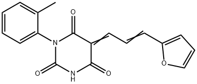 (5E)-5-[(E)-3-(furan-2-yl)prop-2-enylidene]-1-(2-methylphenyl)-1,3-diazinane-2,4,6-trione 结构式