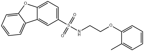 N-[2-(2-methylphenoxy)ethyl]dibenzofuran-2-sulfonamide 结构式