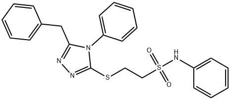 2-[(5-benzyl-4-phenyl-1,2,4-triazol-3-yl)sulfanyl]-N-phenylethanesulfonamide 结构式