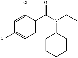 2,4-dichloro-N-cyclohexyl-N-ethylbenzamide 结构式