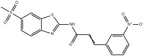 (E)-N-(6-methylsulfonyl-1,3-benzothiazol-2-yl)-3-(3-nitrophenyl)prop-2-enamide 结构式