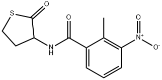 2-methyl-3-nitro-N-(2-oxothiolan-3-yl)benzamide 结构式
