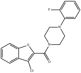 (3-chloro-1-benzothiophen-2-yl)-[4-(2-fluorophenyl)piperazin-1-yl]methanone 结构式