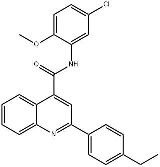 N-(5-chloro-2-methoxyphenyl)-2-(4-ethylphenyl)quinoline-4-carboxamide 结构式