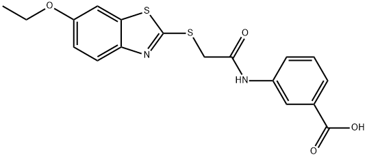 3-[[2-[(6-ethoxy-1,3-benzothiazol-2-yl)sulfanyl]acetyl]amino]benzoic acid 结构式