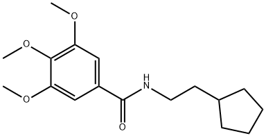 N-(2-cyclopentylethyl)-3,4,5-trimethoxybenzamide 结构式