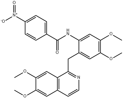 N-[2-[(6,7-dimethoxyisoquinolin-1-yl)methyl]-4,5-dimethoxyphenyl]-4-nitrobenzamide 结构式