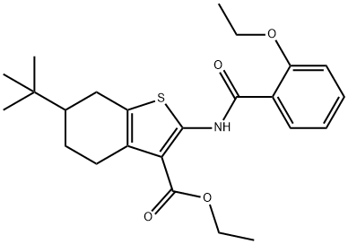 ethyl 6-tert-butyl-2-[(2-ethoxybenzoyl)amino]-4,5,6,7-tetrahydro-1-benzothiophene-3-carboxylate 结构式