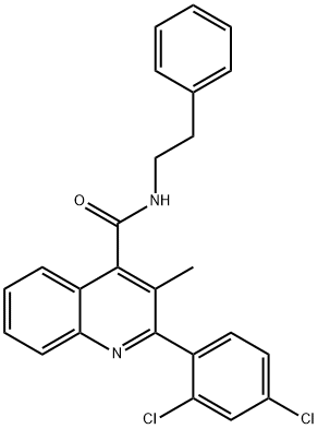 2-(2,4-dichlorophenyl)-3-methyl-N-(2-phenylethyl)quinoline-4-carboxamide 结构式