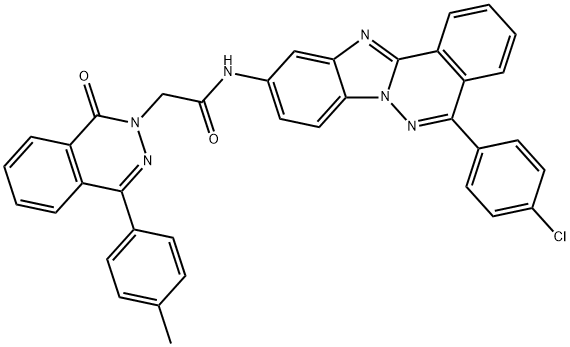 N-[5-(4-chlorophenyl)benzimidazolo[2,1-a]phthalazin-10-yl]-2-[4-(4-methylphenyl)-1-oxophthalazin-2-yl]acetamide 结构式