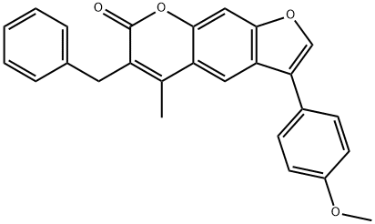 6-benzyl-3-(4-methoxyphenyl)-5-methylfuro[3,2-g]chromen-7-one 结构式