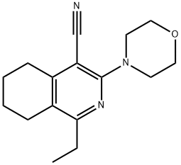 1-乙基-3-(1,4-氧杂氮杂环己-4-基)-5,6,7,8-四氢异喹啉-4-甲腈 结构式