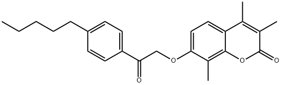 3,4,8-trimethyl-7-[2-oxo-2-(4-pentylphenyl)ethoxy]chromen-2-one 结构式