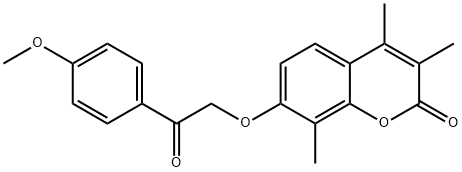 7-[2-(4-methoxyphenyl)-2-oxoethoxy]-3,4,8-trimethylchromen-2-one 结构式