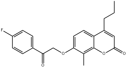 7-[2-(4-fluorophenyl)-2-oxoethoxy]-8-methyl-4-propylchromen-2-one 结构式