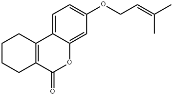 3-(3-methylbut-2-enoxy)-7,8,9,10-tetrahydrobenzo[c]chromen-6-one 结构式
