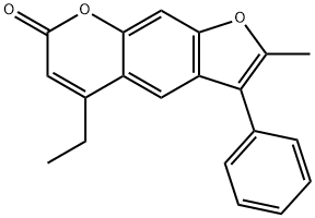 5-ethyl-2-methyl-3-phenylfuro[3,2-g]chromen-7-one 结构式