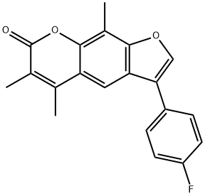 3-(4-fluorophenyl)-5,6,9-trimethylfuro[3,2-g]chromen-7-one 结构式