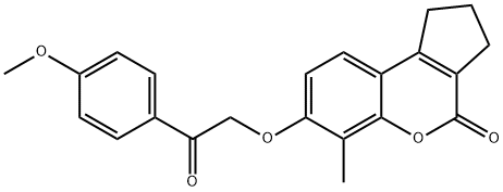 7-[2-(4-methoxyphenyl)-2-oxoethoxy]-6-methyl-2,3-dihydro-1H-cyclopenta[c]chromen-4-one 结构式